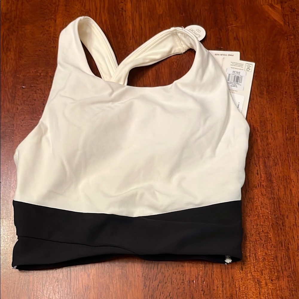 NWT NEW WITH TAG Calia Cross Front Two-Tone Sports Bra Size XS